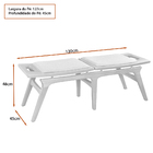 Banco Espaço Gourmet  Pluna 130cm Madeira Maciça | Linho Cinz